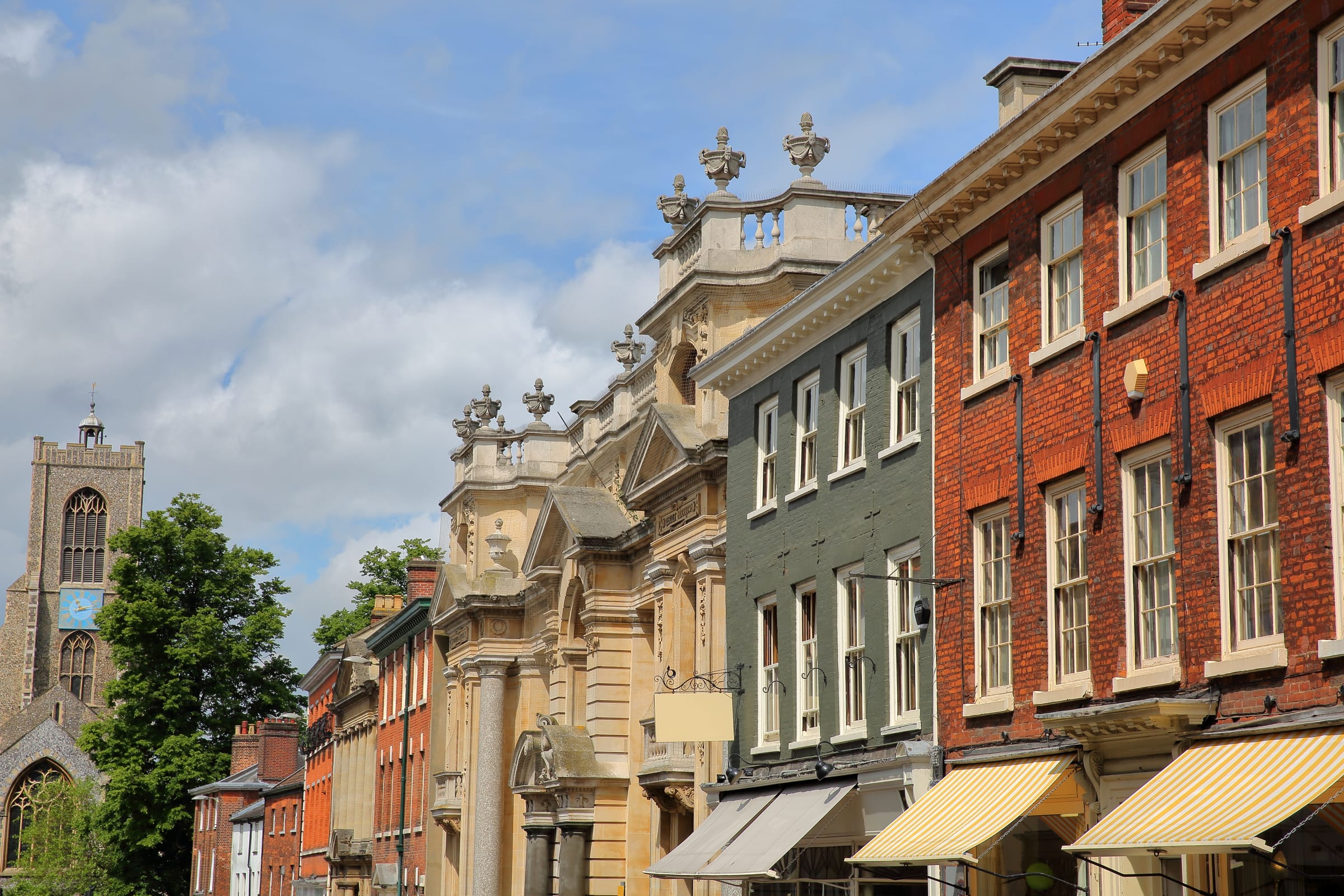 Georgian and Victorian houses on St Giles Street, Norwich